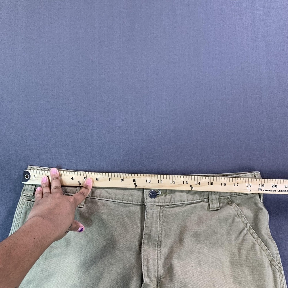 Carhartt Rugged Flex Relaxed Fit Carpenter Pants Mens 38x32 Beige Canvas Stretch - Picture 10 of 16